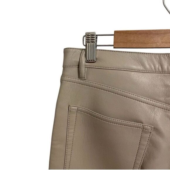 ARITZIA Wilfred The Melina High Waisted Vegan Leather Pants Taupe Size 0 - Picture 11 of 14